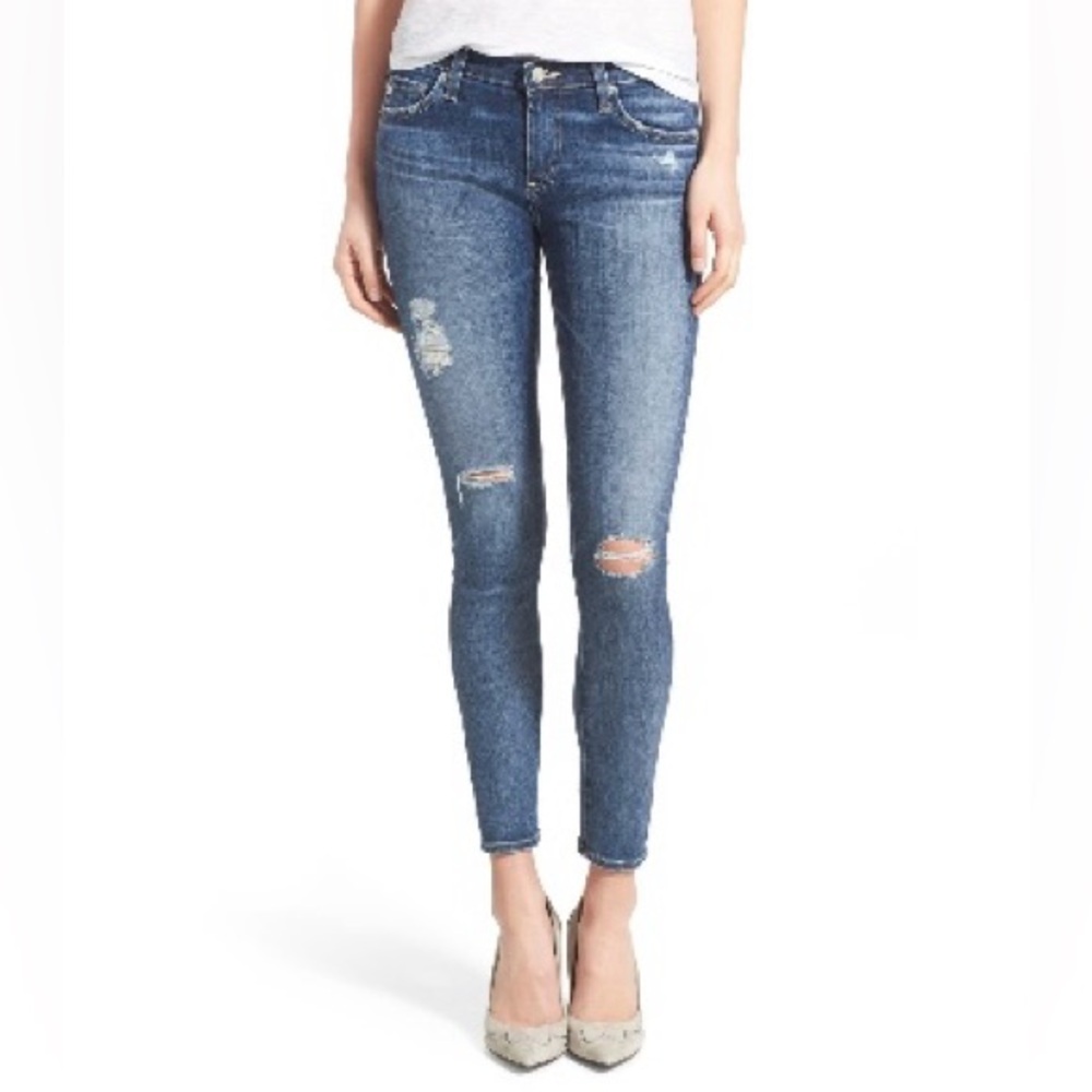 AG Distressed Skinny Ankle Jeans Stretch Women’s 30 Regular